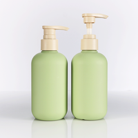 100ml 200ml 300ml 500ml ensembles de bouteilles de lotion PE-HD en plastique vert bouteille de lotion de douche d'émulsion de presse de shampooing vide personnalisée