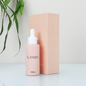 Customized Hair Oil Packaging 30ml Frosted Glass Serum Bottle Beige Empty Essential Oil Frosted Glass Dropper Bottles With <b>Box</b> - Product Image 5