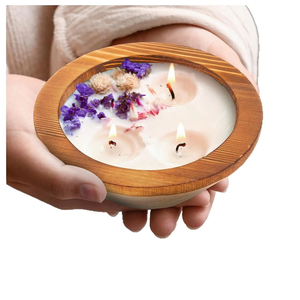 Bougeoir en bois Ornements de bureau Aromathérapie <span class=keywords><strong>Bougie</strong></span> Plateau Base Atmosphère festive Base de <span class=keywords><strong>bougie</strong></span> en bois massif - Product Image 1