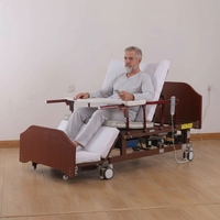 Lit médical électrique multifonctionnel manuel avec dossier réglable et barrières de sécurité latérales pour les soins quotidiens à domicile des personnes âgées et des patients à long terme