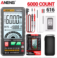 Multimètre numérique intelligent ANENG 616, 6000 comptes, True RMS, testeur de tension et de courant AC/DC, grand écran rétroéclairé