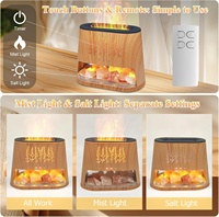 Diffuseur d'humidificateur en pierre de sel de l'Himalaya USB avec lumière changeante de couleur 260ML Générateur de brume fraîche pour la peau sèche Chambre de bébé Bureau