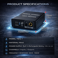 Suppresseur de rétroaction audio professionnel, processeur audio DSP, processeur anti-réflexions pour microphone, pour karaoké, sonorisation en direct, système PA
