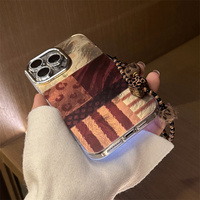Luxe Bling Glitter Plaid Print Avec Lanière Téléphone étui pour iphone 16 Plus 11 12 13 14 15 Pro Max 7 8 X XR XS MAX Couverture Arrière