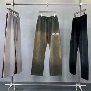 Tùy chỉnh 450g phun nhuộm đau khổ Bán hàng nóng cổ điển rửa người đàn ông của quần giản dị dây rút lỏng Mens quần - Product Image 5