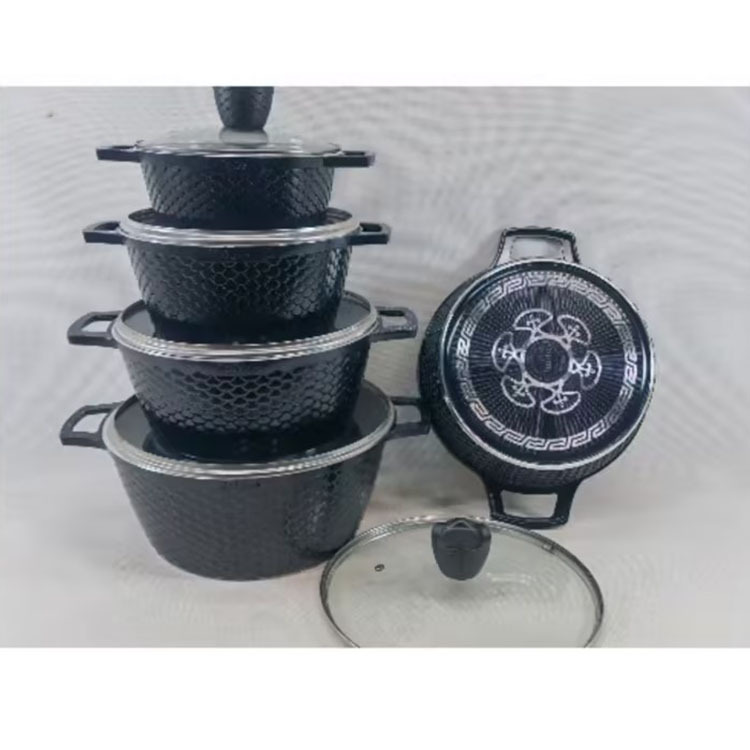 High Quality Granite Kitchen Cooking Pots Nonstick Cookware Set 10PCS Aluminum Non Stick Casserole Set · image 4