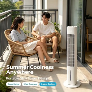 Ventilateur tour rafraîchisseur d'air 60W, moteur sans balais, 3 vitesses/3 flux d'air, commande tactile, minuterie 15H, oscillation large, réservoir amovible 4,5L, classe - Product Image 3