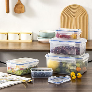 Ensemble de contenants de stockage alimentaire rectangulaires avec couvercle à clipser, compatibles micro-ondes, pour la conservation en cuisine, les voyages, les pique-niques, boîte à bento en matériau PP - Product Image 1