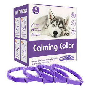 Collier apaisant pour chiens, lot de 4, formule à libération lente d'huiles essentielles naturelles cliniquement prouvées, soulagement de l'anxiété, convient à toutes les tailles, <span class=keywords><strong>60</strong></span> jours - Product Image 2