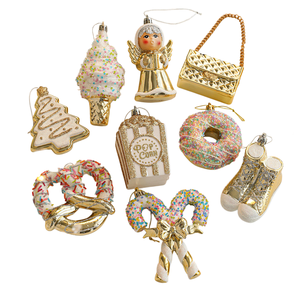 Wholesale Glitter Cartoon Pink <b>Plastic</b> Hanging Pendant Christmas Ornament <b>for</b> Holiday Xmas Trees and <b>Windows</b> Decoration - Product Image 1