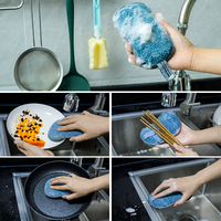 Éponge de lavage de vaisselle double face personnalisée en microfibre réutilisable pour le nettoyage de la vaisselle de cuisine
