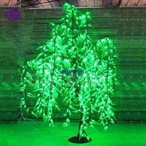 Arbre de saule artificiel vert à LED pour les centres de villégiature, les parcs, les centres commerciaux et les projets de paysagisme extérieur commercial - Product Image 3