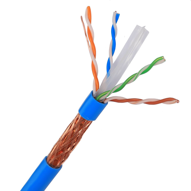 Communication cable factory double jacket Indoor Outdoor SFTP cat6a  Lan Internet network cable Shielding Solid copper cca 300m