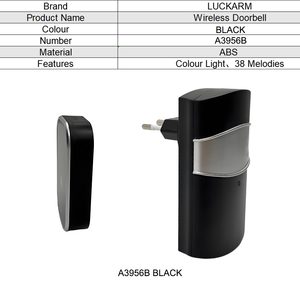 Sonnette sans fil avec récepteurs, étanche, 38 sonneries, <span class=keywords><strong>sonnerie</strong></span> intelligente, prise UK EU US - Product Image 3