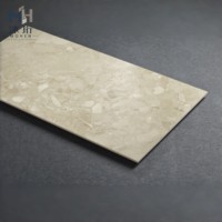 Carrelage en porcelaine effet travertin très vendu, 600x1200mm, beige crème, aspect pierre naturelle, finition mate, grande dalle pour l'intérieur moderne de la maison