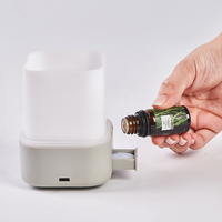 Mini humidificateur d'aromathérapie en bois rechargeable par USB LED ultrasonique de grain de bois