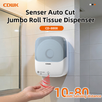 Distributeur de papier toilette automatique CDWK Commercial Jumbo Roll Autocut avec capteur de coupe automatique, distributeur de papier toilette électrique pour toilettes