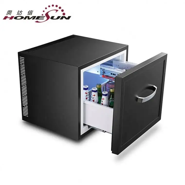 Wholesale low noise hotel mini bar drawer, portable compact mini fridge, hotel roomfridge