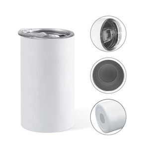 Vaso recto de acero inoxidable de doble pared de 12 oz para sublimación, en blanco, para regalo DIY, con pajita - Product Image 5