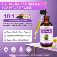 Extrait d'Ashwagandha de marque privée 10 en 1, suppléments de cortisol en vitamine C, extrait de plante, vitamine C et gouttes de cortisol D3