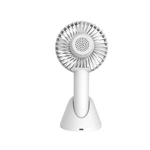 พัดลมตั้งโต๊ะไร้สายขนาดเล็กพร้อมที่ชาร์จในตัว  วัสดุหวาย  ลำโพงบลูทูธ - Product Image 4