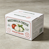 Boîte en carton ondulé blanc imprimée offset de qualité supérieure, production rapide en 72h, pour fromage mozzarella fresca d'Italie, emballage alimentaire