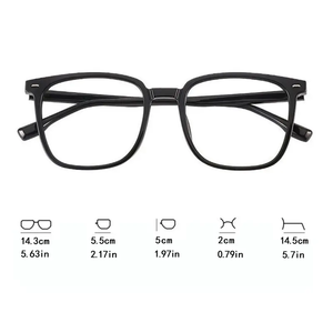 Montatura per Occhiali Nera Lucida Quadrata Unisex, Direttamente dai Produttori, Occhiali Anti-Luce Blu - Product Image 5