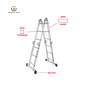 Scala Pieghevole in Alluminio Multiuso di Grado Commerciale <span class=keywords><strong>con</strong></span> Cerniere di Sicurezza - Product Image 4