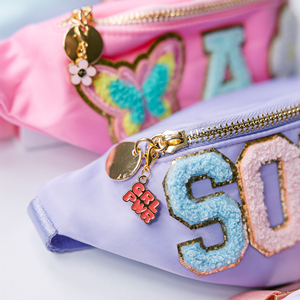 กระเป๋าคาดเอวเด็กแบบสั่งทำพิเศษพร้อมป้ายตัวอักษรพิมพ์ลายเชนิลล์ |   กระเป๋าคาดเอวขนาดเล็กมีซิปกันน้ำแบบพกพาไนลอน - Product Image 5