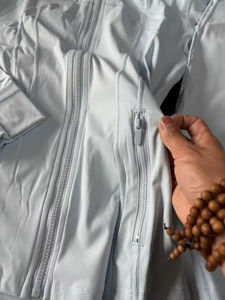 Nouveau Scrunch Butt <span class=keywords><strong>Yoga</strong></span> Set Femmes 2 Pièces Full Zipper Sportswear À Manches Longues Tops Hip Lift Taille Haute Gym Legging Workout Outfit - Product Image 4