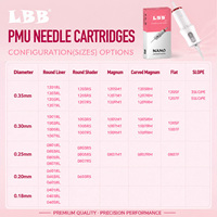 Jarum Cartridge PMU (Permanent Makeup) untuk Microblading Alis, Perlengkapan PMU, Jarum Cartridge Nano Hairstrokes untuk Mesin PMU