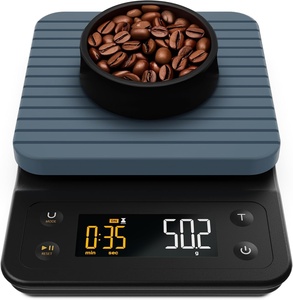 Balance électronique à café haute précision avec minuteur, couvercle en silicone amovible, étanche, 2 modes de minuterie, alimentée par piles - Product Image 1