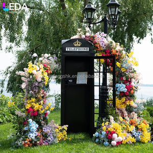 Cabina Telefónica Metálica Negra LEDA, Decoración Moderna para Fiestas de Cumpleaños y Bodas, Gran Venta - Product Image 1
