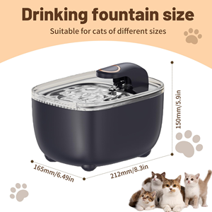 2.4L <b>Automatic</b> <b>Dispenser</b> with 5000mAh Rechargeable Battery Wireless Cat <b>Water</b> Fountain with Motion Pet Sensor <b>Water</b> Bowl - Product Image 2