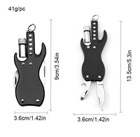 Forme de guitare Camping en plein air Survival Pocket Metal Stainless Steel EDC Gear Keychain Knife Multi Tool