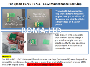 BOMA - T6711 L1455 Puce de boîtier de maintenance pour <span class=keywords><strong>Epson</strong></span> <span class=keywords><strong>WF</strong></span> 7610 7620 7720 7110 7210 7510 7615 7710 7715 <span class=keywords><strong>3010</strong></span> 3520 3530 3540 3620 3640 - Product Image 2