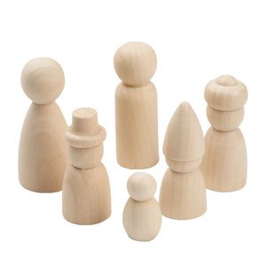 Muñecos de madera sin pintar de 39-80 mm, figuras artesanales para bricolaje, juguetes o adornos. - Product Image 1