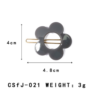 Clip à cheveux en métal gris à fleurs, design personnalisé, clip à cheveux en acétate creux, accessoires pour cheveux de haute qualité, clip à griffe personnalisé en gros - Product Image 5