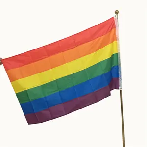 Pabrik kualitas tinggi 3x5 kaki bendera kebanggaan tradisional bendera warna-warni komunitas LGBT 6 warna tahan air