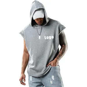 Custom sweatshirt blank plain sleeveless hoodies sports active wear men activewear sportswear gym fitness wear men training wear