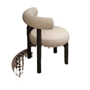 Dressing <b>Stool</b> Cream Plush Rotating Chair For Bedroom <b>Makeup</b> Vanity - Product Image 5