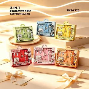 Écouteurs sans fil 3-en-1 TWS-K176 avec étui de protection ventilé, Bluetooth 5.4, coffret cadeau mignon - Product Image 1