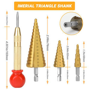 Emagi Metric <b>Step</b> <b>Drill</b> Bits Hex Shank For Nonferrous Metals Multipurpose <b>Drill</b> Bit Set - Product Image 3