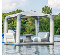 Île d'eau flottante gonflable personnalisée avec tente
