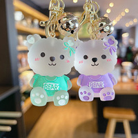 En gros, Porte-clés pendentif ours en gelée de dessin animé, mignon et créatif, pour couple, tendance, pour clés de voiture
