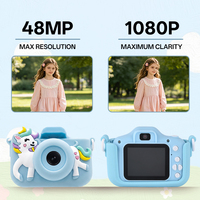 Mini cámara infantil doble lente, grabación 4K HD, zoom 4X, pantalla IPS 2.0", cámara selfie para niños con minijuegos