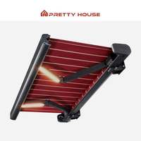 Cassette complète en aluminium robuste maison rétractable jardin extérieur parasol patio porche auvent avec éclairage LED