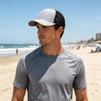 Gorra Trucker de Malla de 6 Paneles de Alta Calidad, 2 Tonos, con Logotipo Bordado Personalizado, Diseño Ajustable con Cierre a Presión, para Hombres y Mujeres, Ropa Deportiva para Exteriores