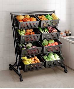 Étagère de rangement pour la <span class=keywords><strong>cuisine</strong></span> <span class=keywords><strong>avec</strong></span> panier triangulaire détachable pour ranger facilement les fruits, les légumes et les articles divers - Product Image 2