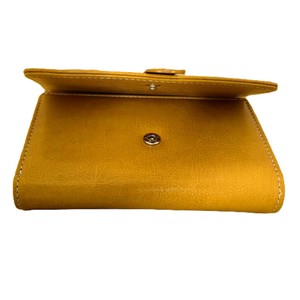 Luxury Yellow Small Women's Genuine Leather <strong>Trifold</strong> <strong>Wallet</strong> RFID Money Coin Purses for Women <strong>Wallets</strong> Woman Foldover Clutches Bag - Product Image 2